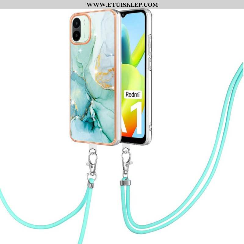 Etui do Xiaomi Redmi A1 ze Sznurkiem Sznurek W Stylu Marmuru